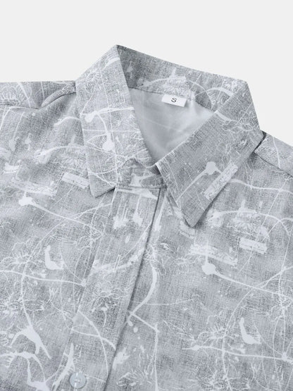 Men's Printed Short Sleeve Button Down Shirt - Tigbul's Variety Fashion Shop