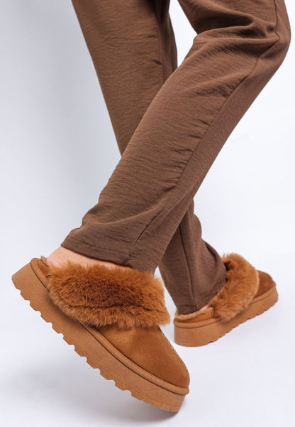 Portho Faux Fur Slip Ons - Tigbul's Variety Fashion Shop