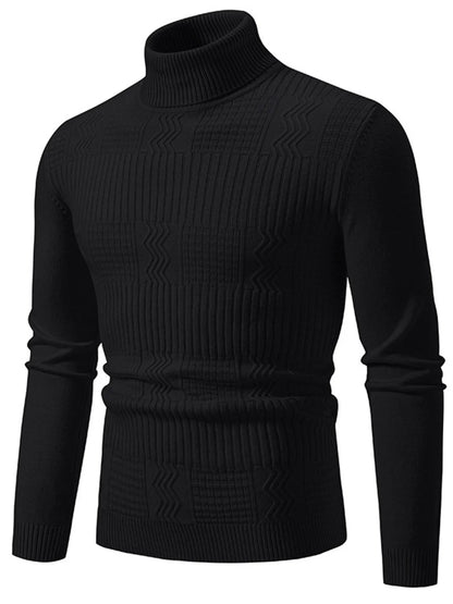 Men's Turtleneck Long Sleeve Sweater - Tigbul's Variety Fashion Shop