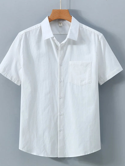 Men's Plus Size Button Up Short Sleeve Shirt - Tigbul's Variety Fashion Shop