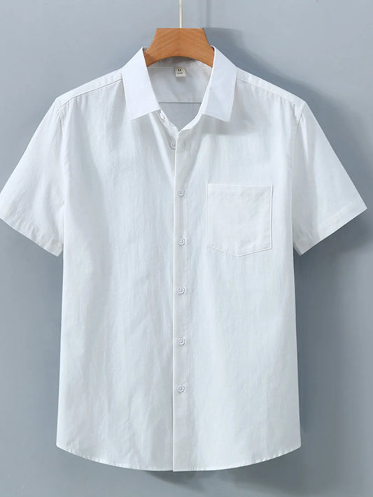 Men's Plus Size Button Up Short Sleeve Shirt - Tigbul's Variety Fashion Shop