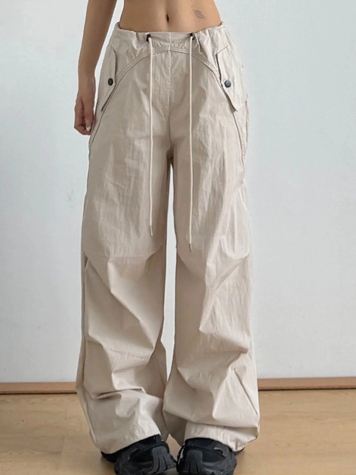 Relaxed Wide-Leg Drawstring Pants - Tigbul's Variety Fashion Shop