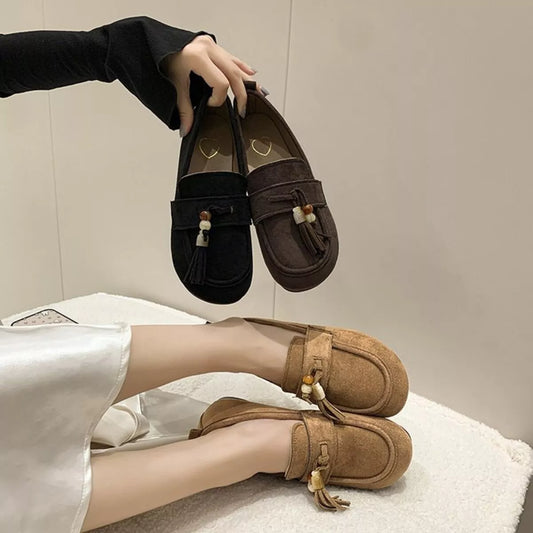 Tassel Round Toe Slip-Ons - Tigbul's Variety Fashion Shop