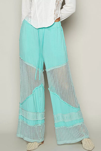 POL Drawstring Elastic Waistband Wide-Leg Pants - Tigbul's Variety Fashion Shop