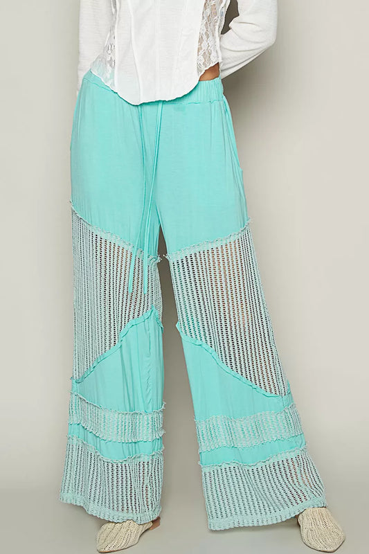 POL Drawstring Elastic Waistband Wide-Leg Pants - Tigbul's Variety Fashion Shop