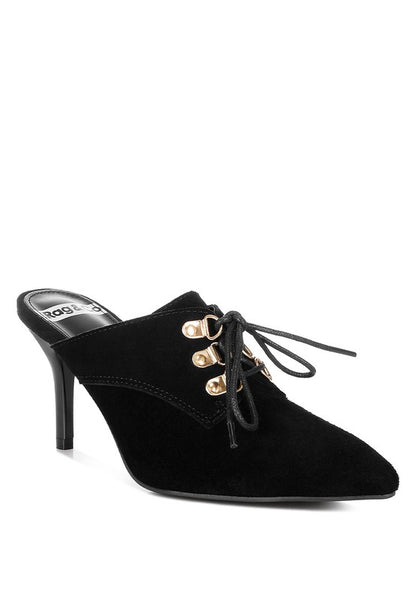 Miladi Suede Stiletto Mules - Tigbul's Variety Fashion Shop