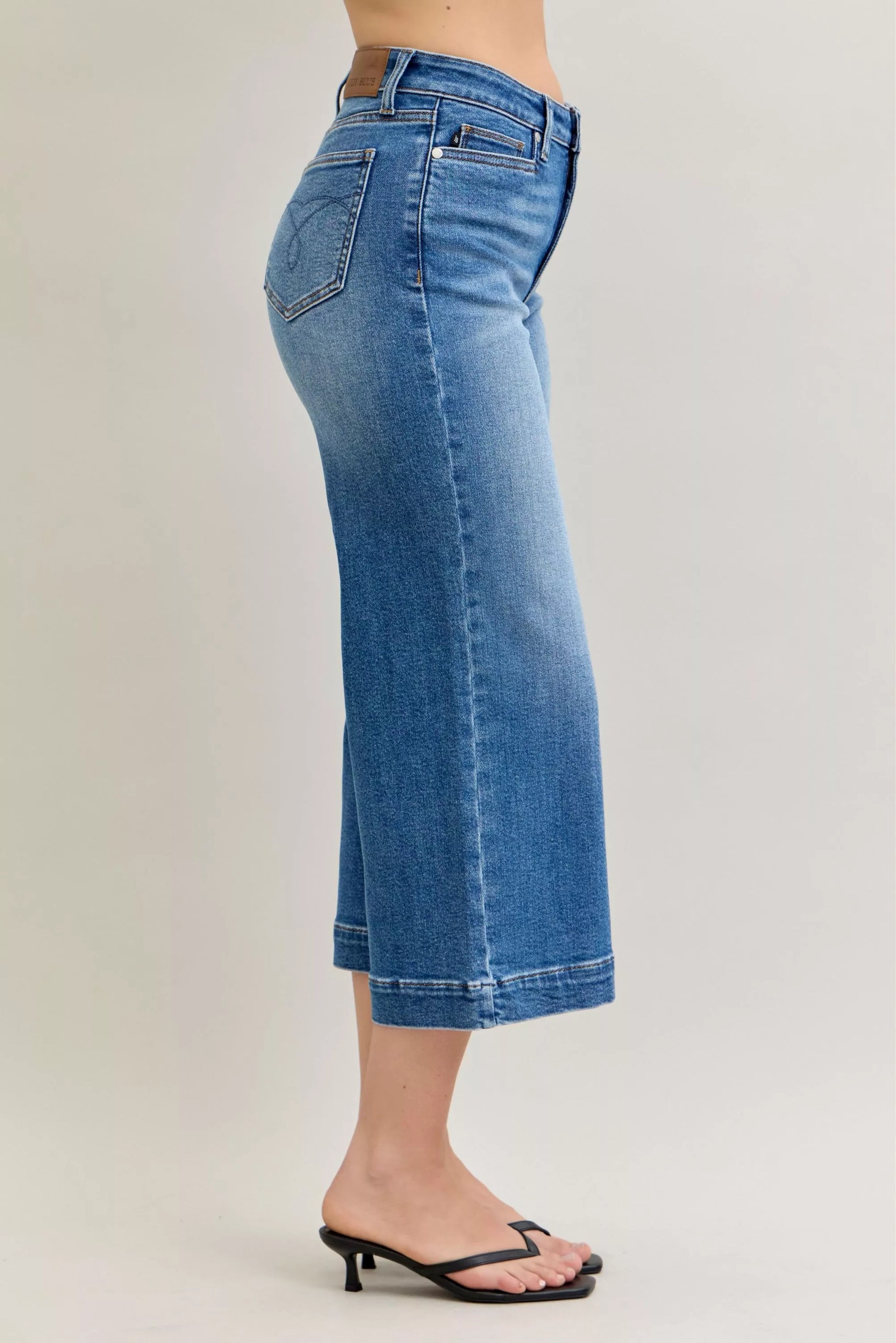 Judy Blue Mid Rise Crop Wide Leg Jeans - Tigbul's Variety Fashion Shop