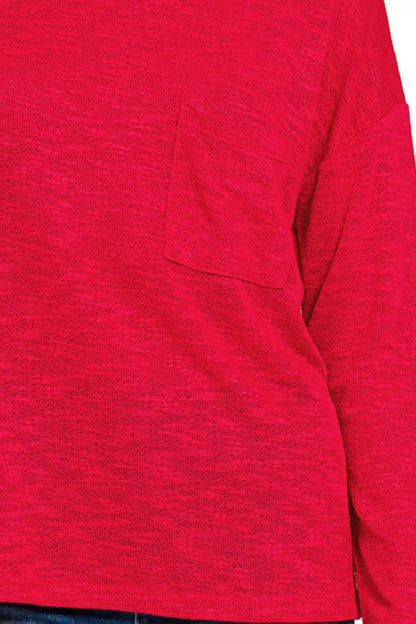 Zenana Slub Hacci Long Sleeve T-Shirt - Tigbul's Variety Fashion Shop