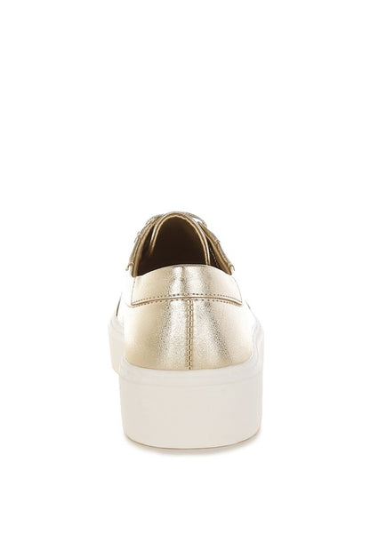 Cincinati Metallic Pleather Chunky Sneakers - Tigbul's Variety Fashion Shop