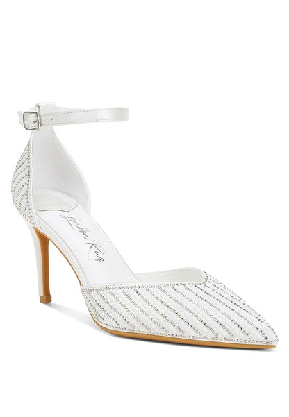 Wanda Pearls & Sequins Embellished High Heel Sandals - Tigbul's Variety Fashion Shop