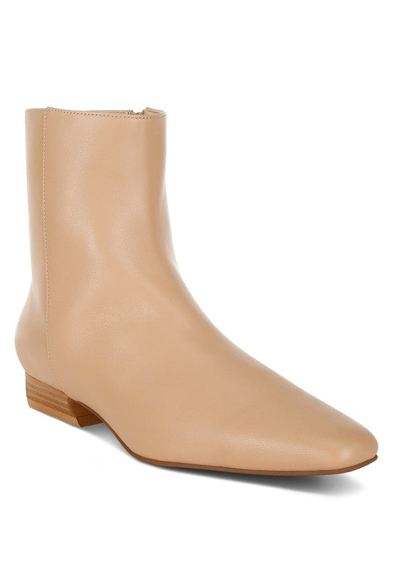 Obita Flared Heel Genuine Leather Boots - Tigbul's Variety Fashion Shop