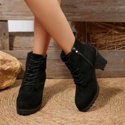Point Toe Block Heels Boots - Tigbul's Variety Fashion Shop