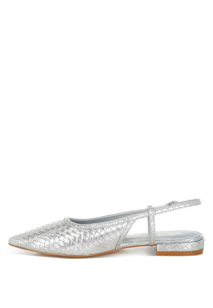 Kurina Metallic Woven Slingback Sandals - Tigbul's Variety Fashion Shop