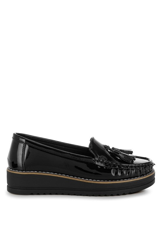 Strelka Tassel Detail Flatform Loafers - Tigbul's Variety Fashion Shop