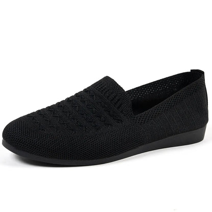 Breathable Knit Slip-On Loafers - Tigbul's Variety Fashion Shop