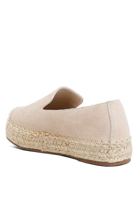 Ellerie Suede Flatform Heel Espadrilles - Tigbul's Variety Fashion Shop