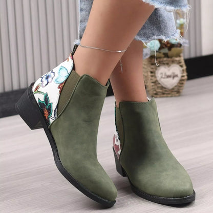 Point Toe Block Heels Ankle Boots - Tigbul's Variety Fashion Shop
