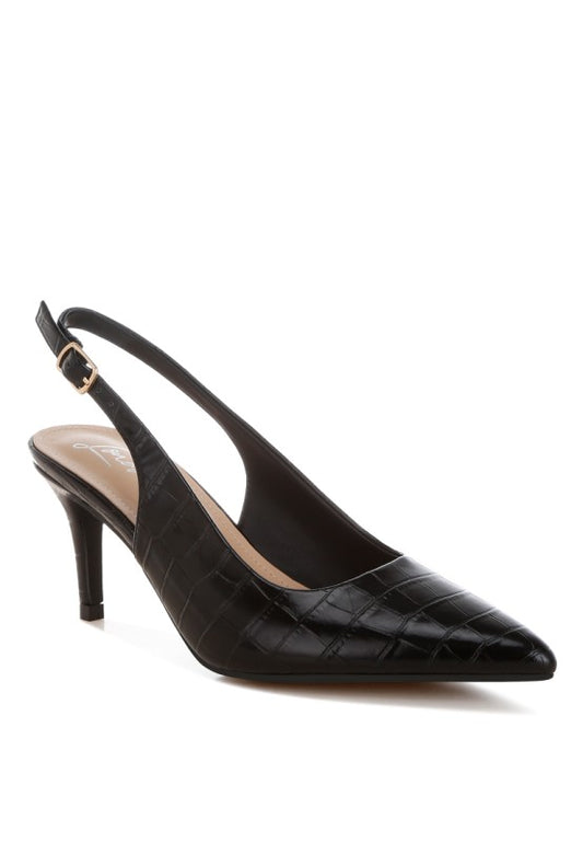 Halins Pointed Toe Slingback Heels - Tigbul's Variety Fashion Shop