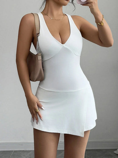 Crisscross V-Neck Romper Dress - Tigbul's Variety Fashion Shop