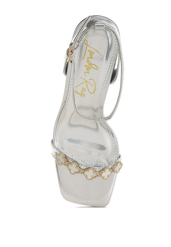 Ebina Charm Detail Spool Heels - Tigbul's Variety Fashion Shop