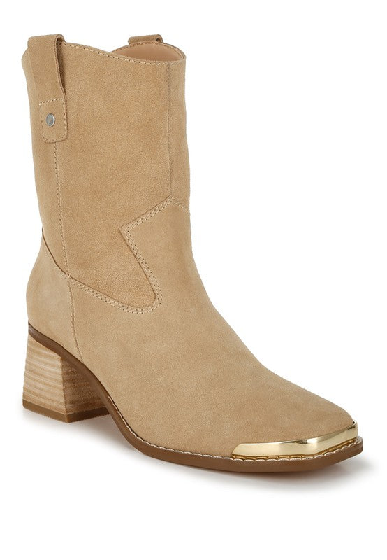 Emberly Suede Square Toe Ankle Boots - Tigbul's Variety Fashion Shop