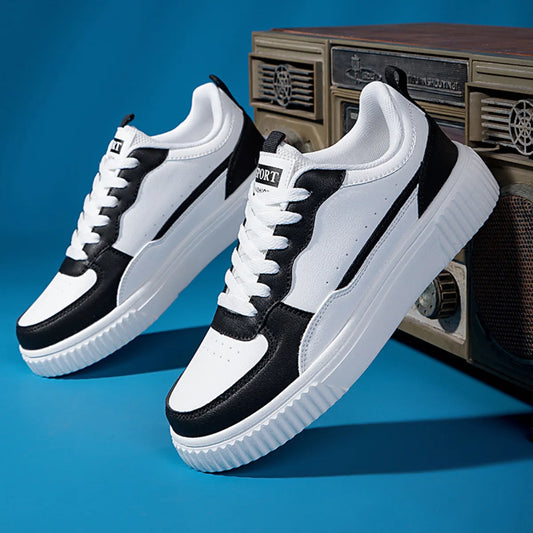 Lace Up Contrast Platform Sneakers - Tigbul's Variety Fashion Shop