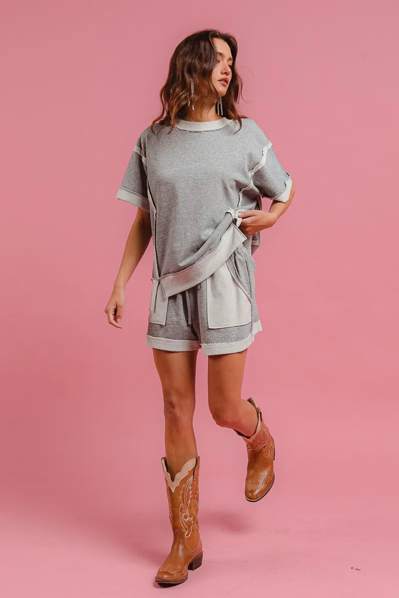 BiBi French Terry Knit Shorts with Side Pocket - Tigbul's Variety Fashion Shop