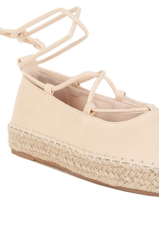 Alaya Woven Toe Lace-Up Espadrilles - Tigbul's Variety Fashion Shop