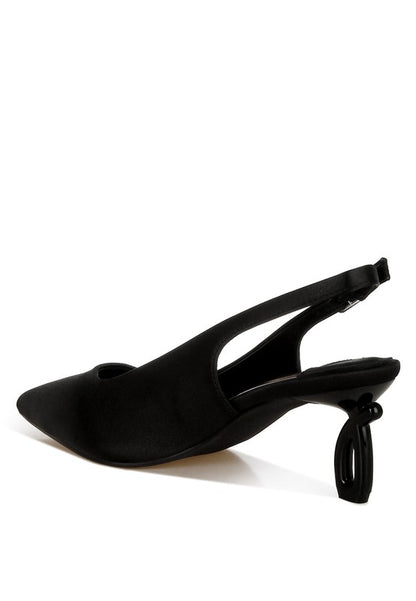 Vinca Satin Pointed Toe Slingbacks - Tigbul's Variety Fashion Shop