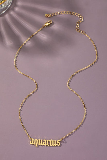 Laser cut zodiac sign pendant necklace - Tigbul's Variety Fashion Shop
