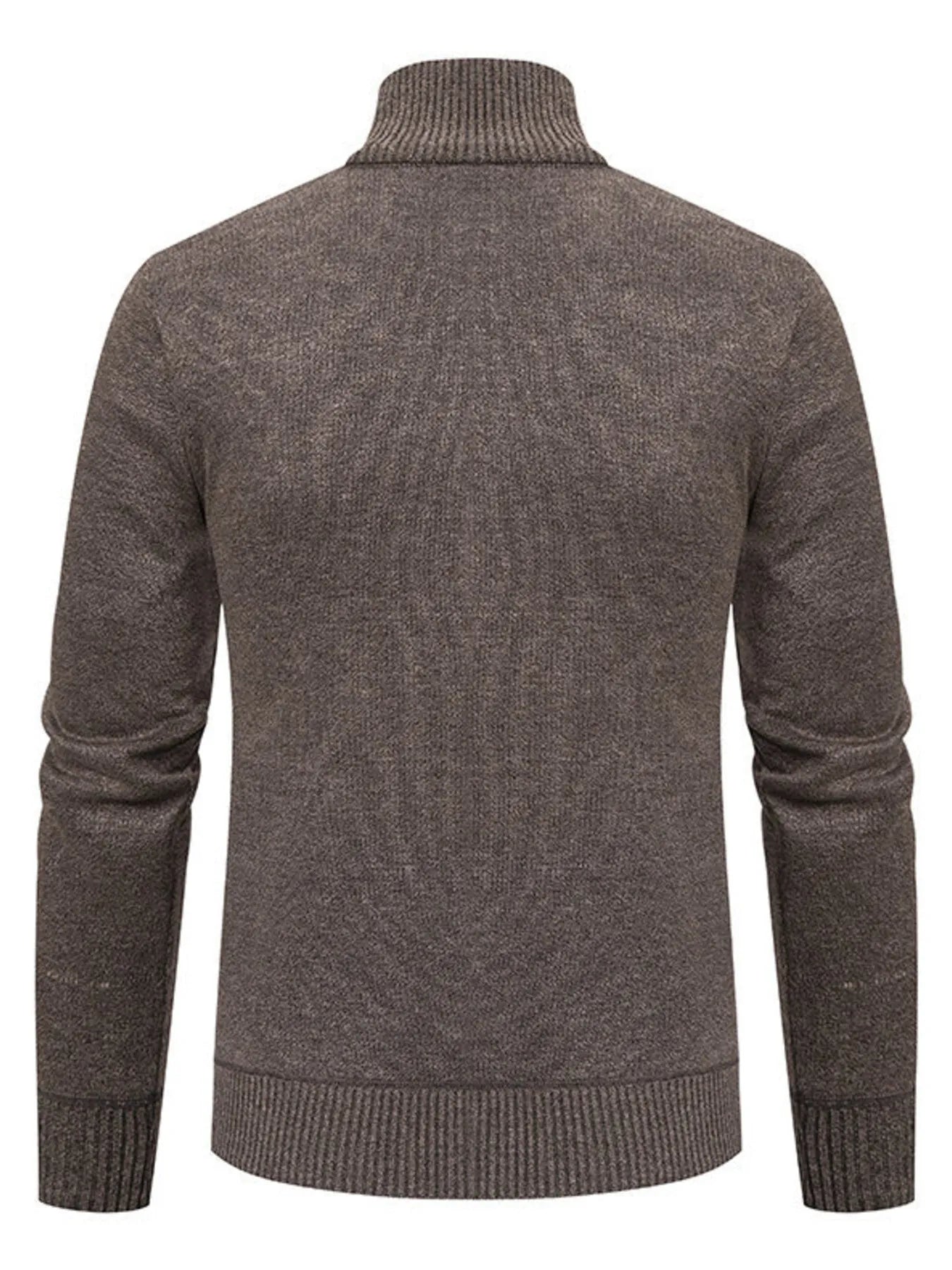 Men's Plus Size Zip-Up Cardigan with Stand Collar - Tigbul's Variety Fashion Shop