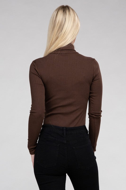 Long-Sleeve Turtleneck Bodysuit - Tigbuls Variety Fashion