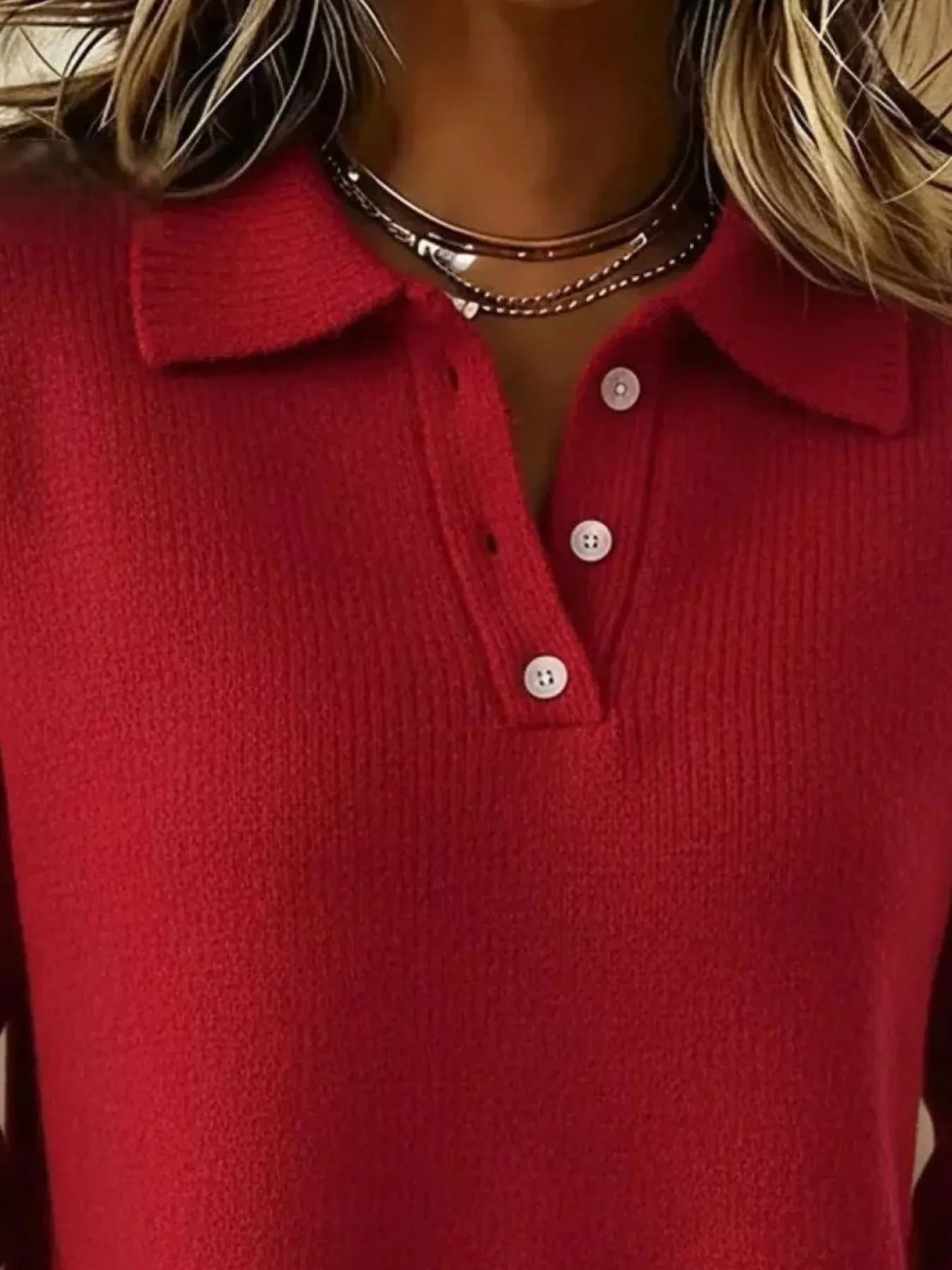 Full Size Button Detail Drop Shoulder Sweater Plus Size - Tigbul's Variety Fashion Shop