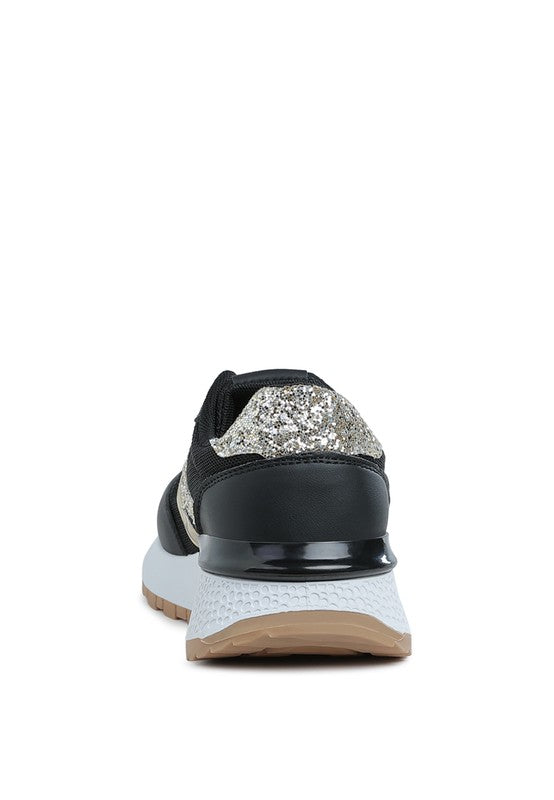 Tapers Glitter Detail Chunky Sneakers - Tigbul's Variety Fashion Shop