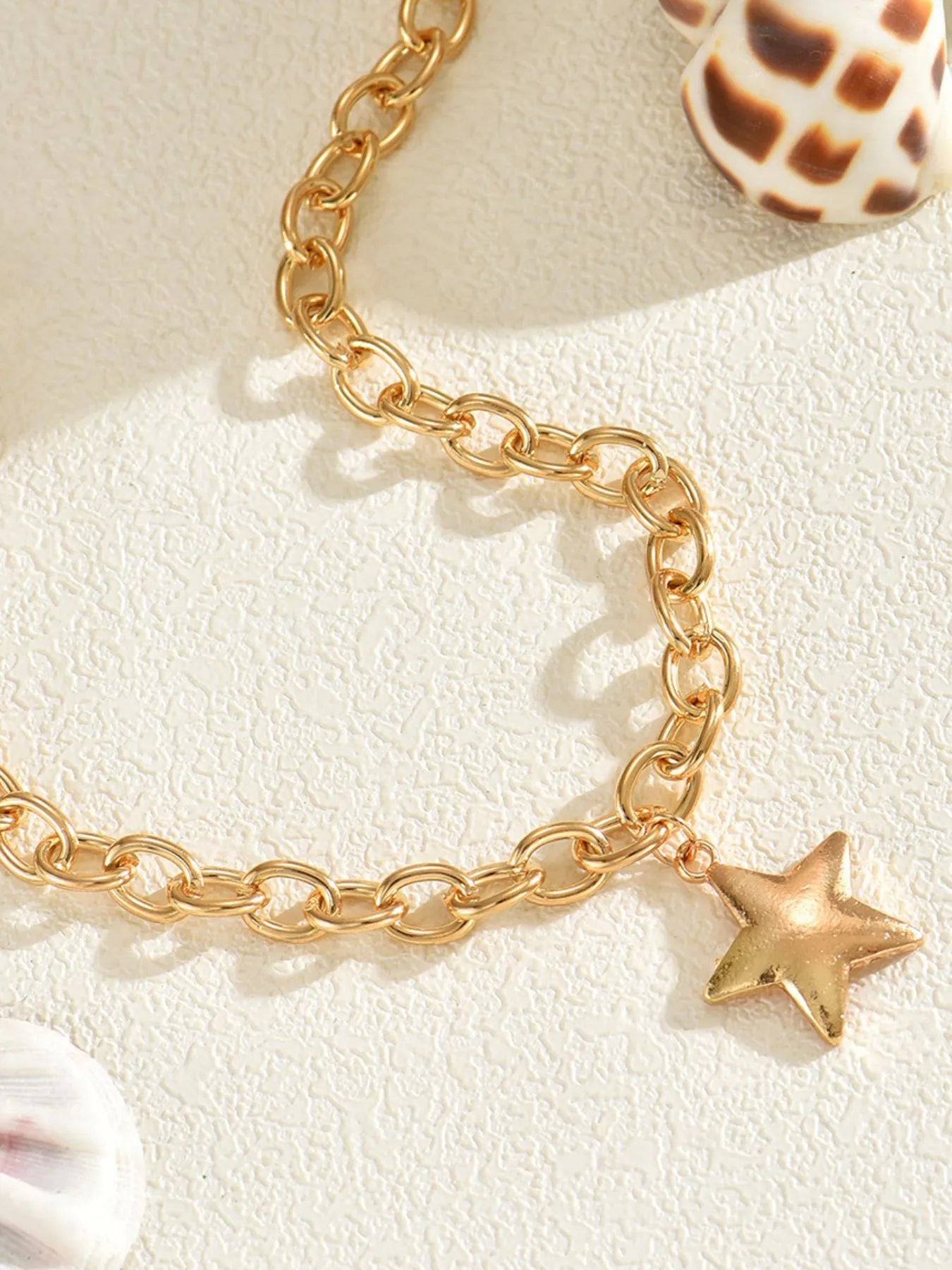 18K Gold-Plated Star Pendant Chain Necklace - Tigbul's Variety Fashion Shop