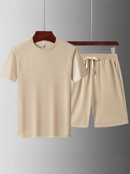 Men's Plus Size Short Sleeve Top and Shorts Set - Tigbul's Variety Fashion Shop
