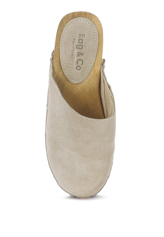 CEDRUS FINE SUEDE STUDDED CLOG MULES - Tigbul's Variety Fashion Shop