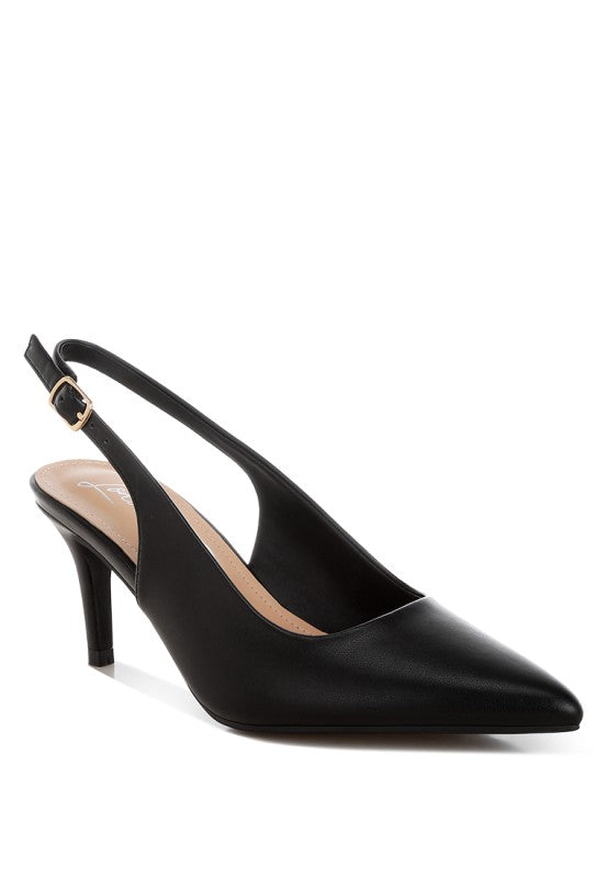 Jaoba Pointed Toe Pin Buckle Slingbacks - Tigbul's Variety Fashion Shop