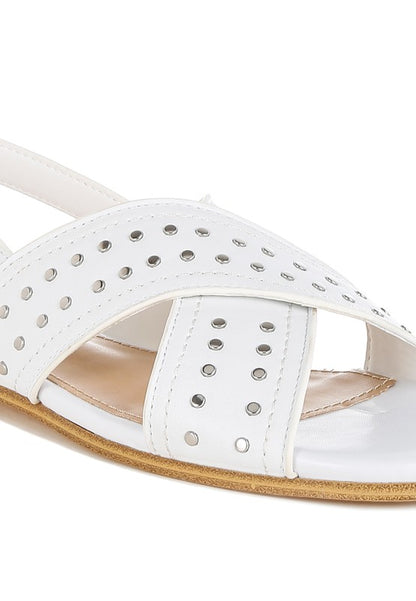 Calluna Stud Embellished Buckled Flats - Tigbul's Variety Fashion Shop