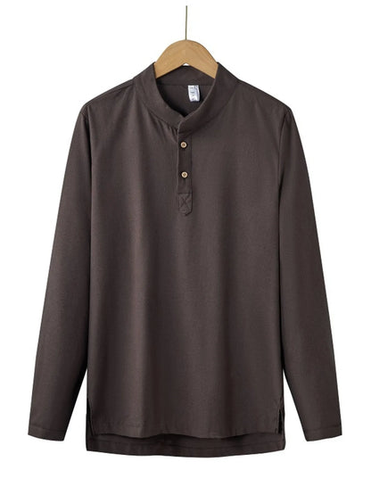 Men's Plus Size Button Detail Long Sleeve Blouse - Tigbul's Variety Fashion Shop