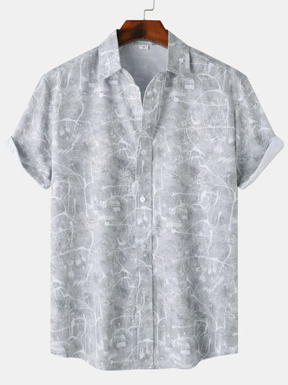 Men's Printed Short Sleeve Button Down Shirt - Tigbul's Variety Fashion Shop