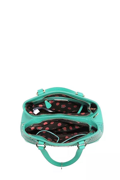 Nicole Lee USA Monogram Pattern Handbag with Rhinestones Decor - Tigbul's Variety Fashion Shop
