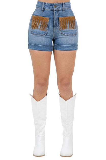 Willow Fringe Short Medium Wash - Tigbul's Variety Fashion Shop