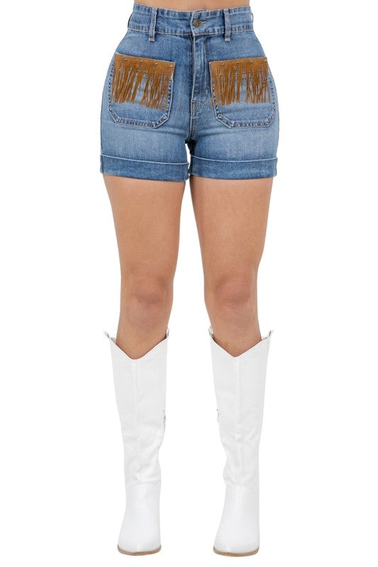 Willow Fringe Short Medium Wash - Tigbul's Variety Fashion Shop