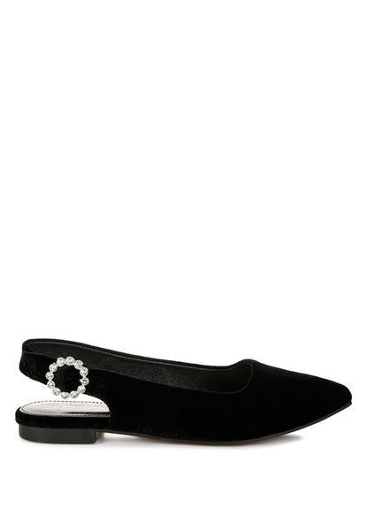 Dolan Velvet Slingback Flat Sandals - Tigbul's Variety Fashion Shop