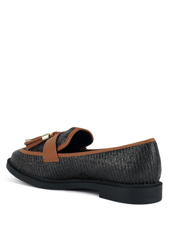 Foxford Tassle Detail Raffia Loafers - Tigbuls Variety Fashion