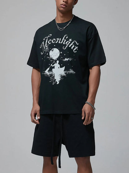 Men's Graphic Round Neck Half Sleeve T-Shirt - Tigbul's Variety Fashion Shop