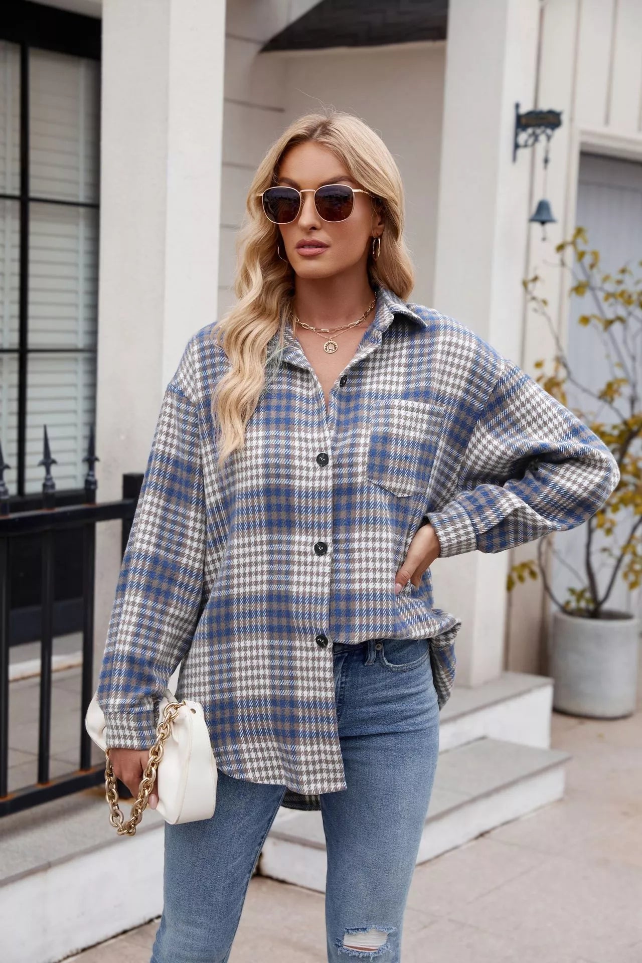 Casual Plaid Long Sleeve Shirt - Tigbul's Variety Fashion Shop