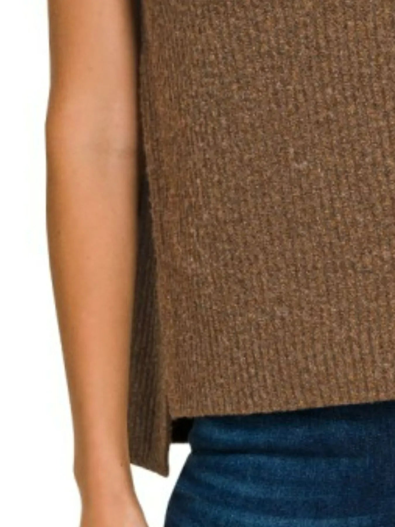 Zenana Oversized Sweater Vest with Side Slit - Tigbul's Variety Fashion Shop