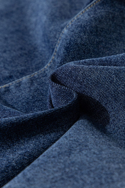 Asymmetrical Denim Skort with Pockets - Tigbul's Variety Fashion Shop
